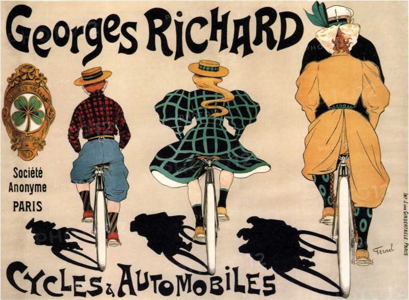 Cycles and cars Georges Richard, 1896. Artist: Fernel, Fernand (1872-1934)