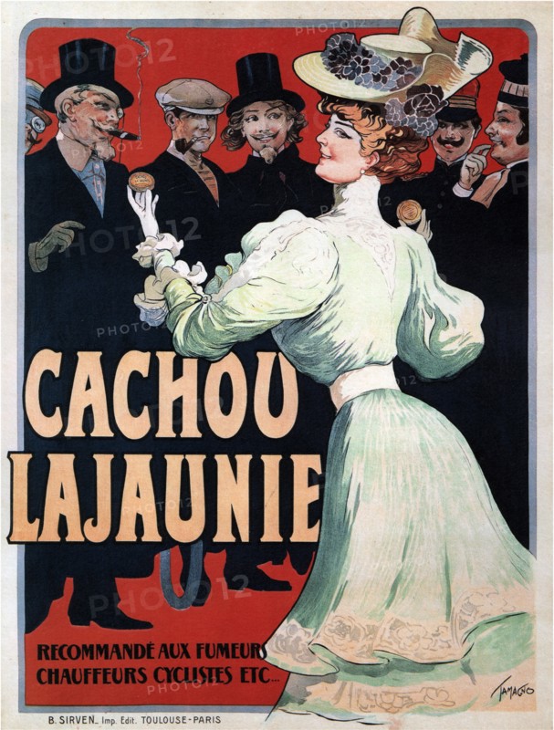 Cachou Lajaunie. Recommandé aux Fumeurs Chauffeurs Cyclistes etc, c. 1890. Artist: Tamagno, Francisco (1851-1923)