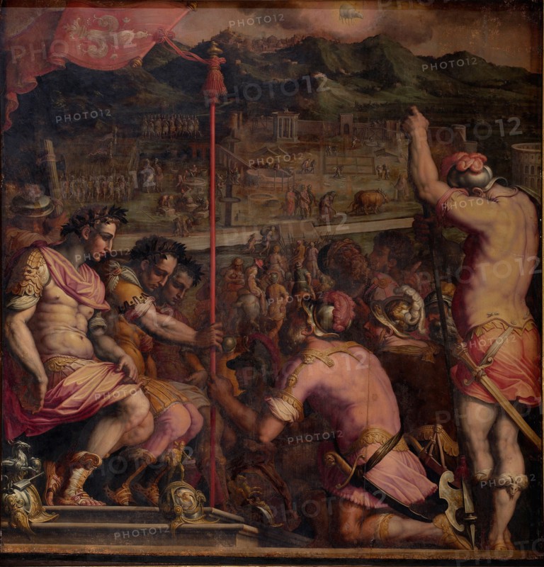 Foundation of Florentia, a Roman settlement, 1563-1565. Artist: Vasari, Giorgio (1511-1574)