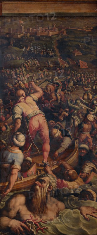 Rout of the Turks at Piombino, 1563-1565. Artist: Vasari, Giorgio (1511-1574)
