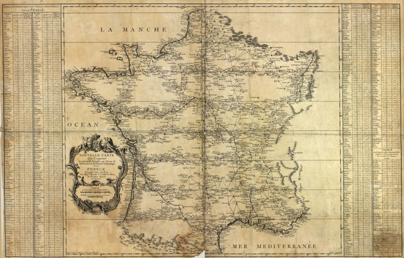 Nouvelle carte de la France, 1744. Artist: Maraldi, Jean-Dominique (1709-1788)