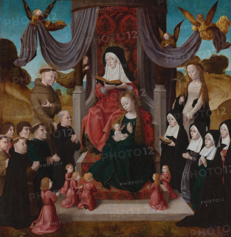 The Virgin and Child with Saint Anne (Anna Selbdritt), Saints Francis, Lidwina and donors, c. 1490-1 Artist: Netherlandish master