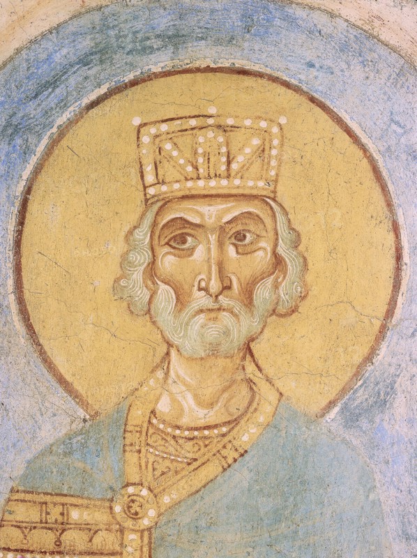 King David, 12th century. Artist: Ancient Russian frescos