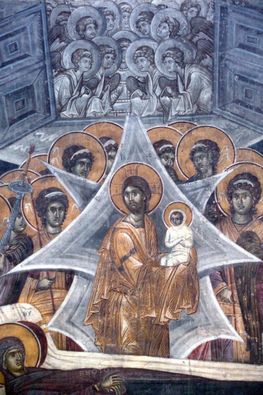 Christ with the soul of the Virgin at the Gates of Heaven, 1321-1322. Artist: Anonymous