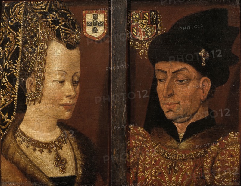 Portraits of Philip the Good and Isabella of Portugal, 16th century. Artist: Netherlandish master