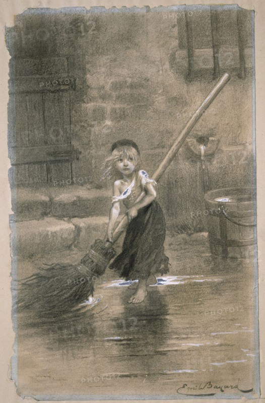 Cosette. Illustration from Les Misérables by Victor Hugo, 1862. Artist: Bayard, Émile-Antoine (1837-1891)