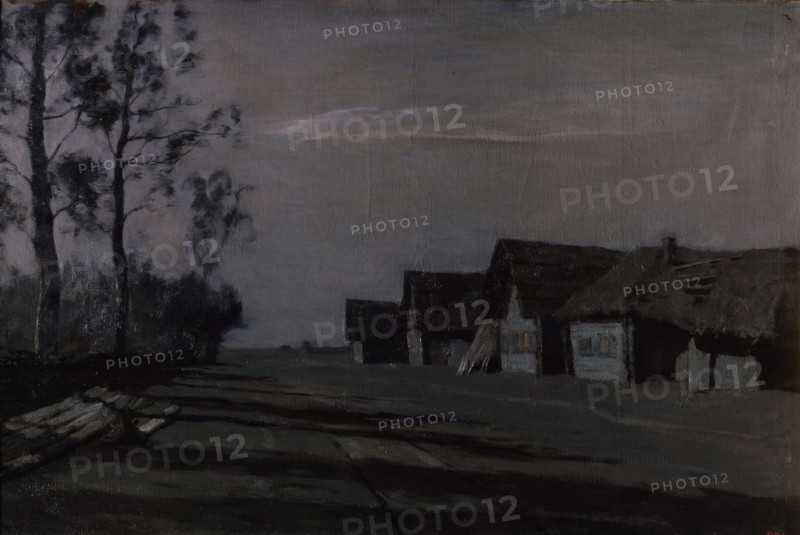 Moon night. A village, 1897. Artist: Levitan, Isaak Ilyich (1860-1900)