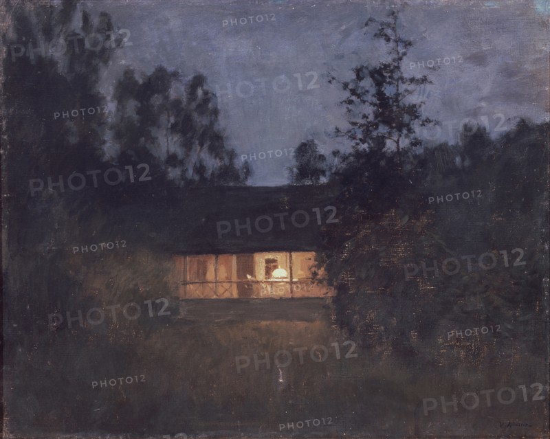 Country house at the twilight, 1890s. Artist: Levitan, Isaak Ilyich (1860-1900)