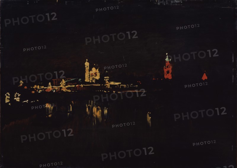 Illumination of the Moscow Kremlin, 1896. Artist: Levitan, Isaak Ilyich (1860-1900)