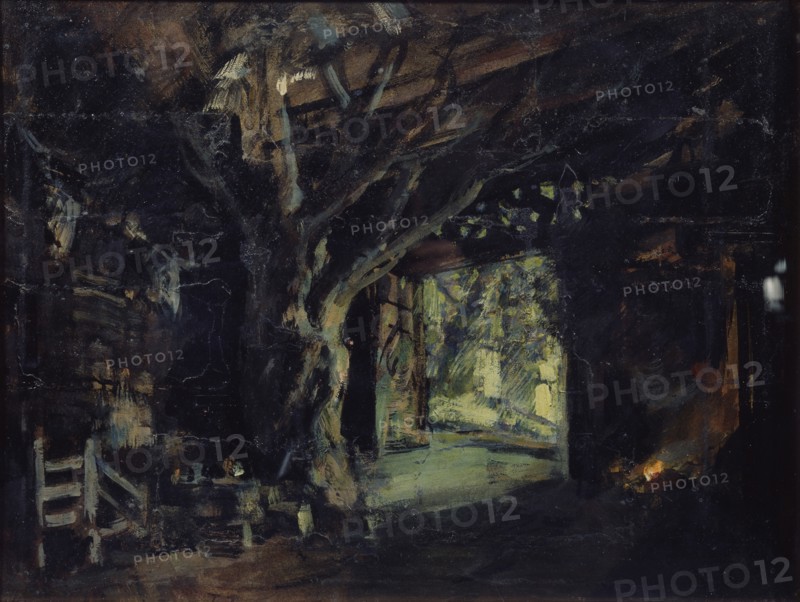 Stage design for the opera The Valkyrie by R. Wagner, 1919. Artist: Korovin, Konstantin Alexeyevich (1861-1939)