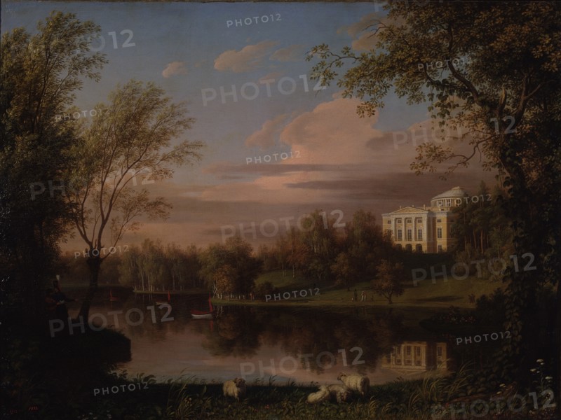 View of the Pavlovsk Palace, c. 1800. Artist: Kügelgen, Carl Ferdinand, von (1772-1832)
