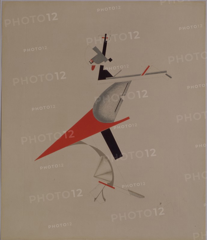Ruffian. Figurine for the opera Victory over the sun by A. Kruchenykh, 1920-1921. Artist: Lissitzky, El (1890-1941)