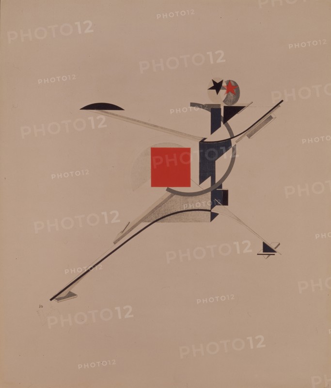 The New. Figurine for the opera Victory over the sun by A. Kruchenykh, 1920-1921. Artist: Lissitzky, El (1890-1941)