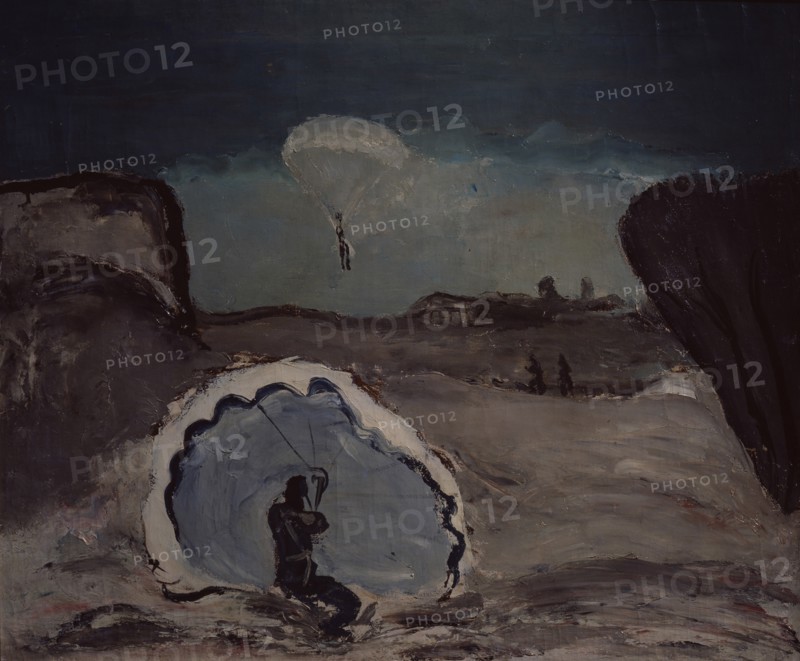 A parachutist, 1932. Artist: Drevin, Alexander Davidovich (1889-1938)