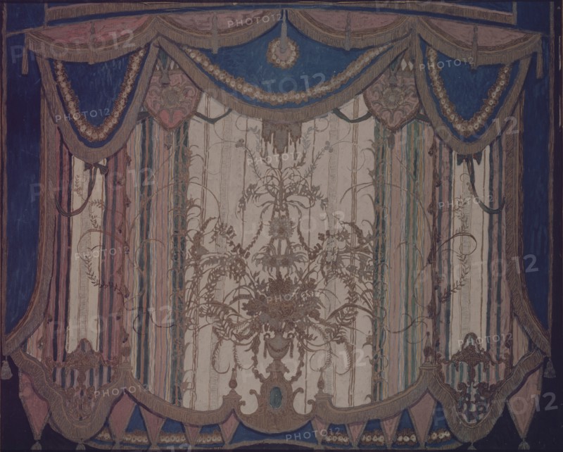 Design of curtain for the theatre play The Masquerade by M. Lermontov, 1917. Artist: Golovin, Alexander Yakovlevich (1863-1930)
