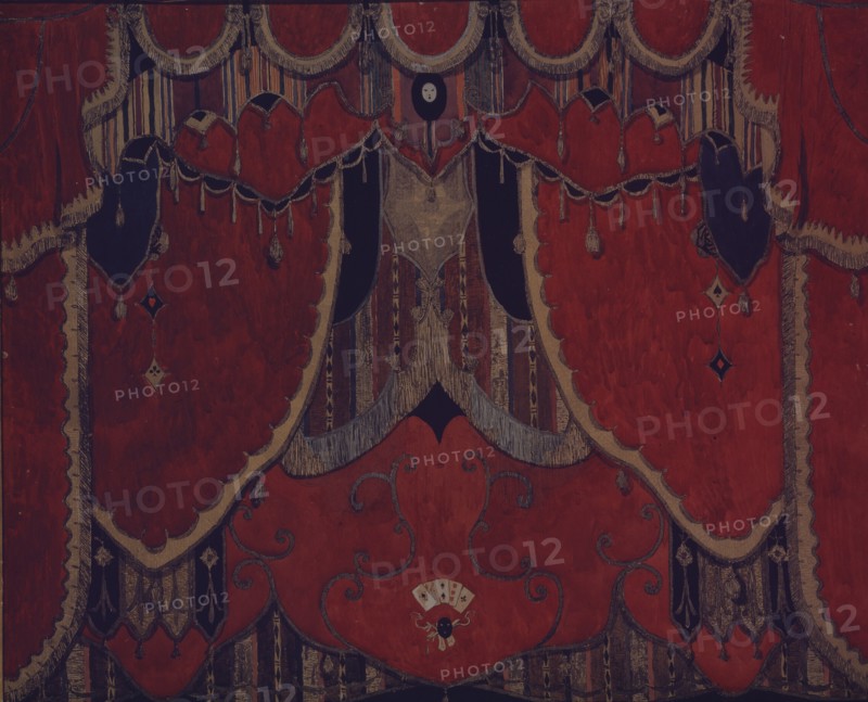 Design of main curtain for the theatre play The Masquerade by M. Lermontov, 1917. Artist: Golovin, Alexander Yakovlevich (1863-1930)