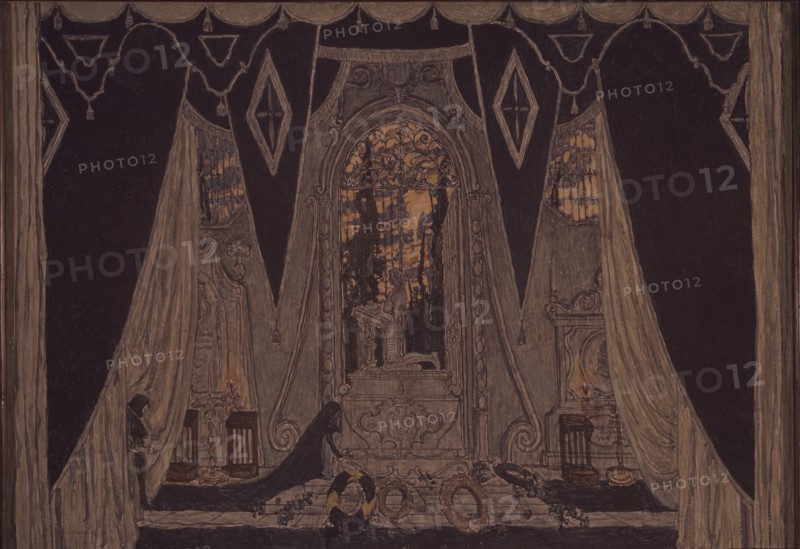 Stage design for the play Don Juan by J.-B. Molliére, 1910. Artist: Golovin, Alexander Yakovlevich (1863-1930)