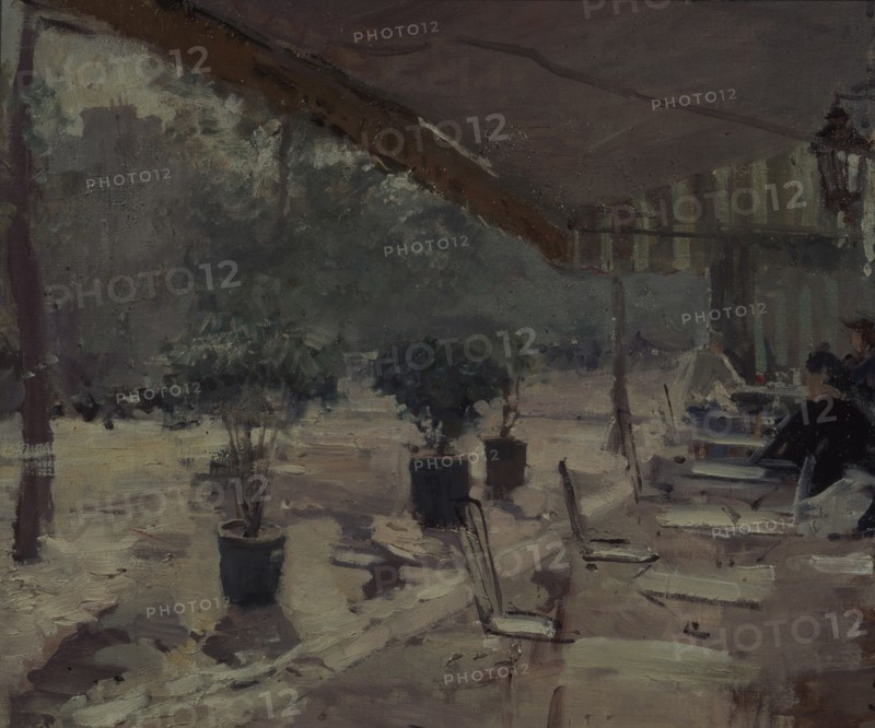 Café in Paris, 1890s. Artist: Korovin, Konstantin Alexeyevich (1861-1939)