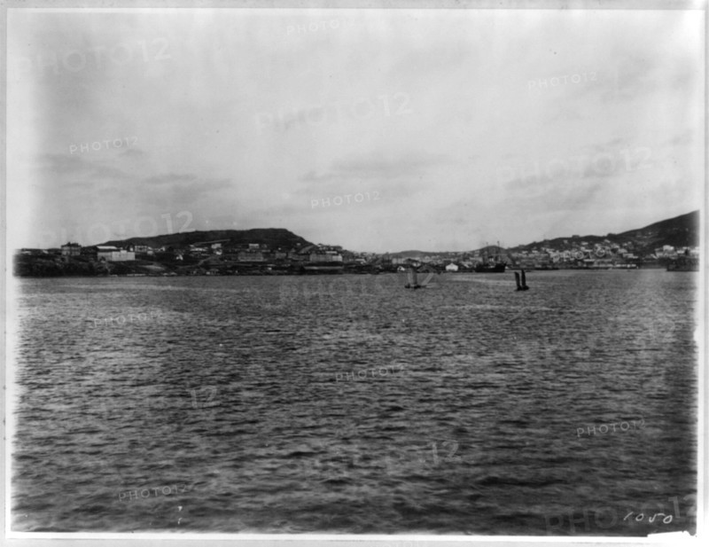 Vladivostok - panoramic view from harbor Artist: Jackson, William Henry (1843-1942)