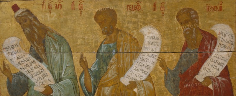 The Prophets Aaron, Gideon and Ezekiel. Artist: Russian icon