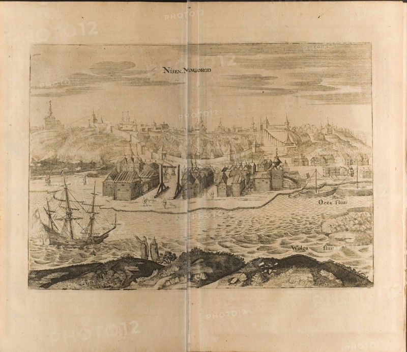 Nizhny Novgorod (Illustration from Travels to the Great Duke of Muscovy and the King of Persia by  Artist: Rothgiesser, Christian Lorenzen (?-1659)