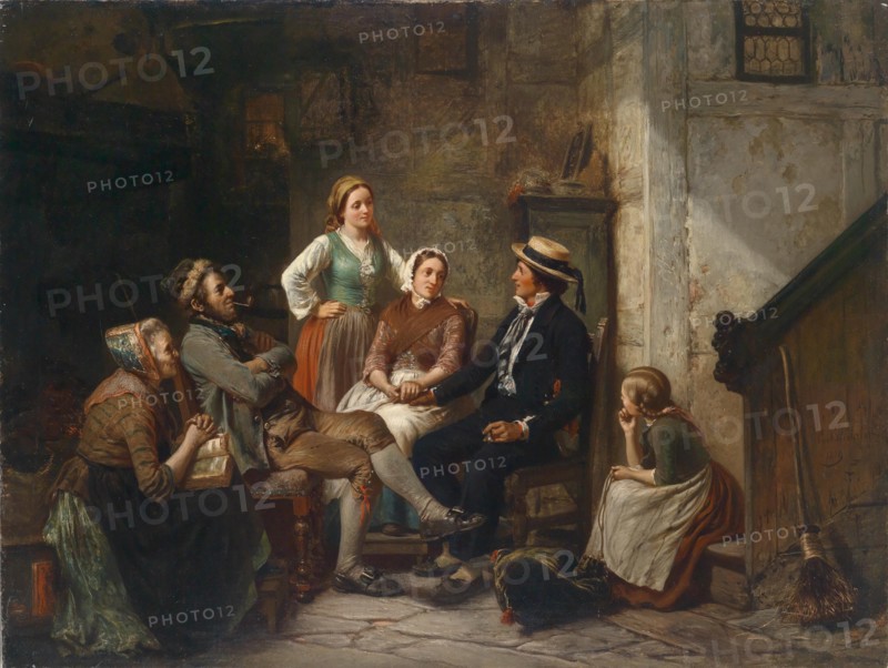 Return of the young sailor. Artist: Huebner, Carl Wilhelm (1814-1879)