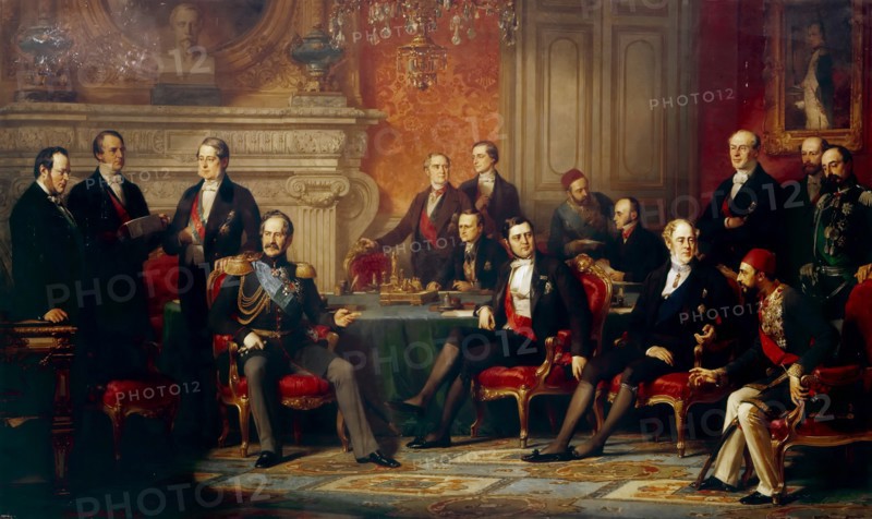 The Congress of Paris in 1856. Artist: Dubufe, Édouard Louis (1819-1883)