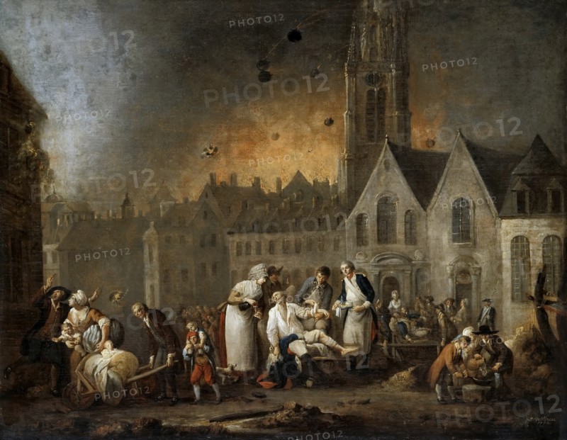 The Grand Square in Lille During the Siege of 1792. Artist: Watteau, François-Louis-Joseph (1758-1823)