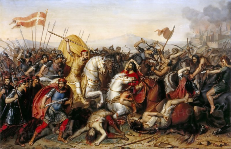 The Battle of Saucourt-en-Vimeu on 3 August 881. Artist: Dassy, Jean-Joseph (1791-1865)