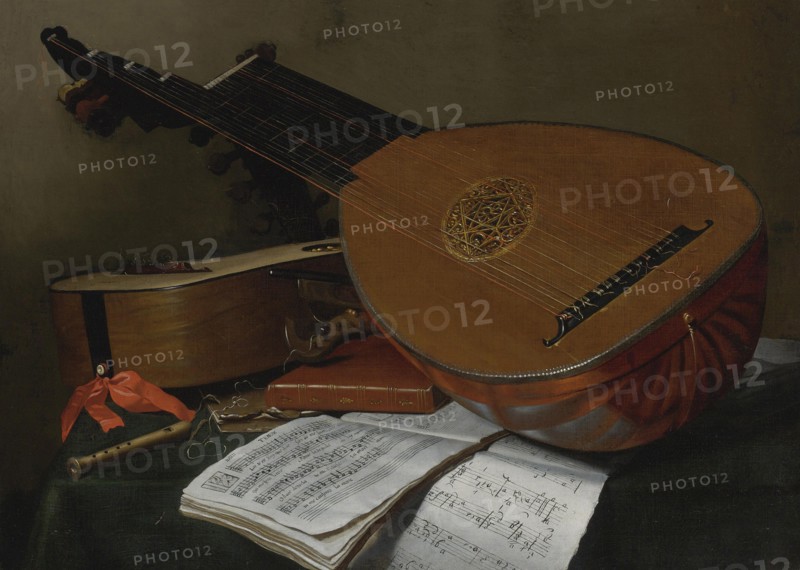 Still life with a lute and a guitar. Artist: Jeaurat de Bertry, Nicolas Henri (1728-1796)