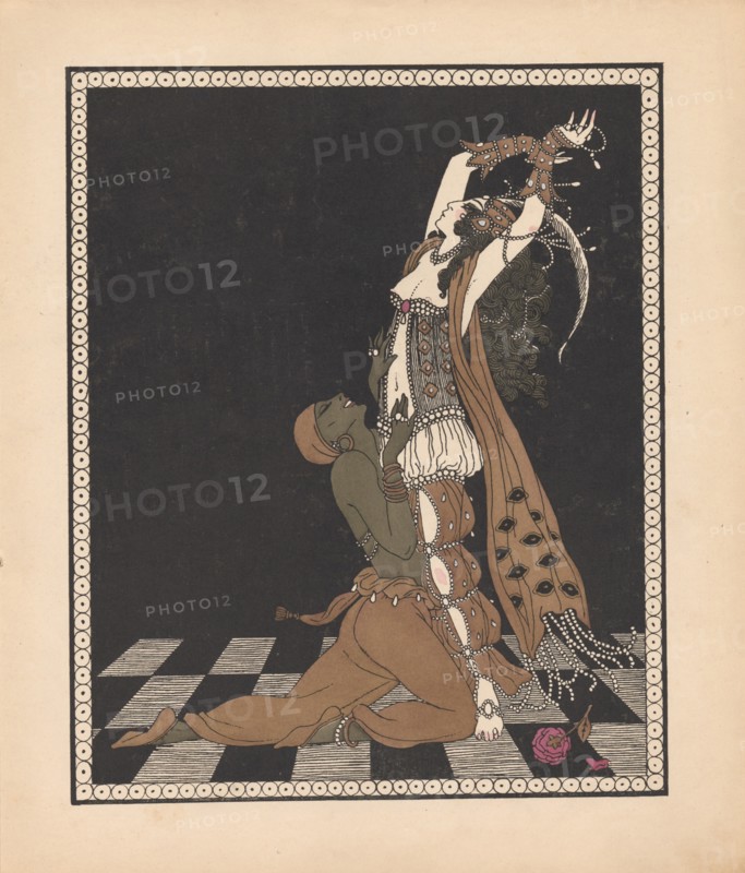Ida Rubinstein and Vaslav Nijinsky in the ballet Scheharazade. Artist: Barbier, George (1882-1932)