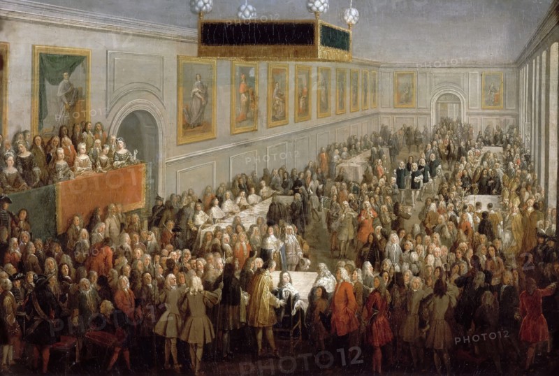 Feast given after the Coronation of Louis XV at the Palais Archiepiscopal in Rheims, 25th October 17 Artist: Martin, Pierre-Denis II (1663-1742)