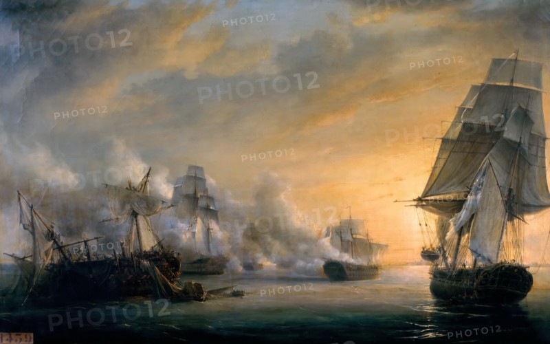 Naval Combat before Cádiz on July 13, 1801. Artist: Gilbert, Pierre-Julien (1783-1860)