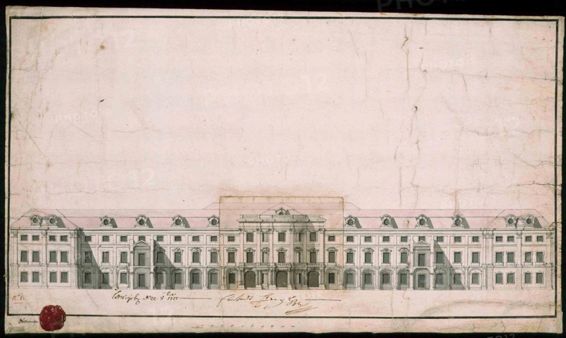 Ludwigsburg Palace. Facade design of the north wing. Artist: Anonymous