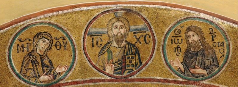 Deesis: Christ, the Virgin Mary and John the Baptist. Artist: Byzantine Master