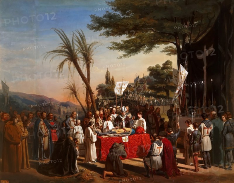 Funeral of Godfrey of Bouillon in Jerusalem, 23rd July 1100. Artist: Cibot, Édouard (1799-1877)