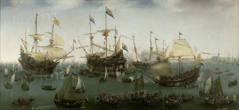 The Return to Amsterdam of the Second Expedition to the East Indies, 19 July 1599. Artist: Vroom, Hendrick Cornelisz. (1562/3-1640)