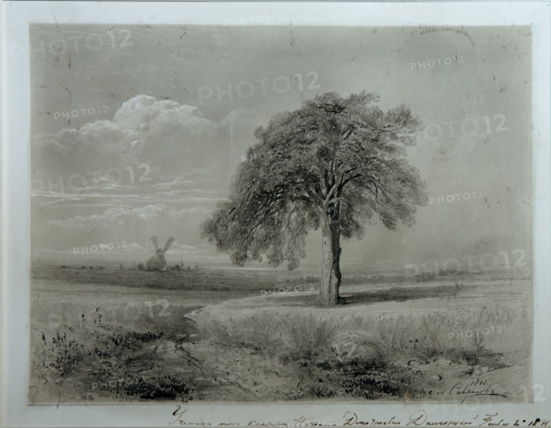Landscape with Windmill. Artist: Savrasov, Alexei Kondratyevich (1830-1897)