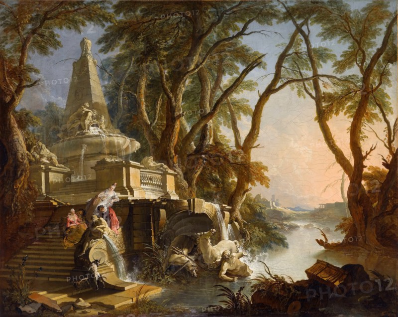 Imaginary Landscape: The River. Artist: Lajoue, Jacques, de (1686-1761)