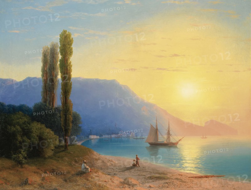 Sunset over Yalta. Artist: Aivazovsky, Ivan Konstantinovich (1817-1900)