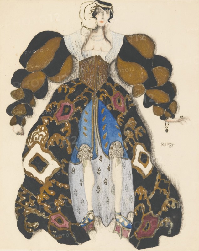 Costume design for the Ballet La Légende de Joseph by R. Strauss. Artist: Bakst, Léon (1866-1924)