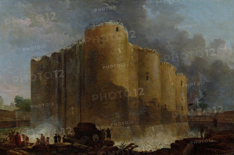 The demolition of the Bastille, July 14, 1789. Artist: Robert, Hubert (1733-1808)