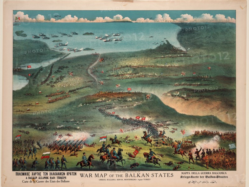 War map of the Balkan States. Artist: Joseph Koehler, Publisher, New York (active 1892-1913)