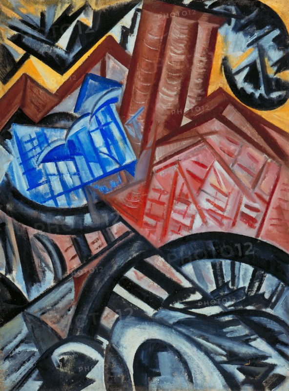 Factory and the Bridge. Artist: Rozanova, Olga Vladimirovna (1886-1918)