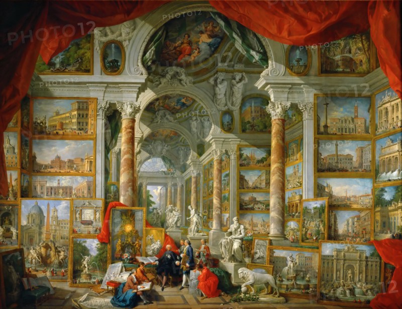 Picture Gallery with Views of Modern Rome (Modern Rome). Artist: Panini, Giovanni Paolo (1691-1765)