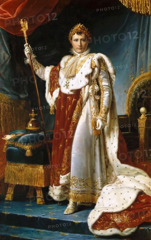 Portrait of Emperor Napoléon I Bonaparte (1769-1821) in his Coronation Robes. Artist: Gérard, François Pascal Simon (1770-1837)