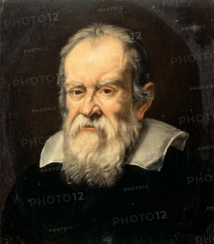 Portrait of Galileo Galilei. Artist: Boschi, Francesco (1619-1675)