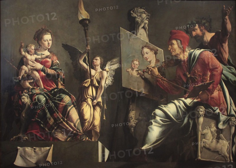 Saint Luke Painting the Virgin. Artist: Heemskerck, Maarten Jacobsz, van (1498-1574)