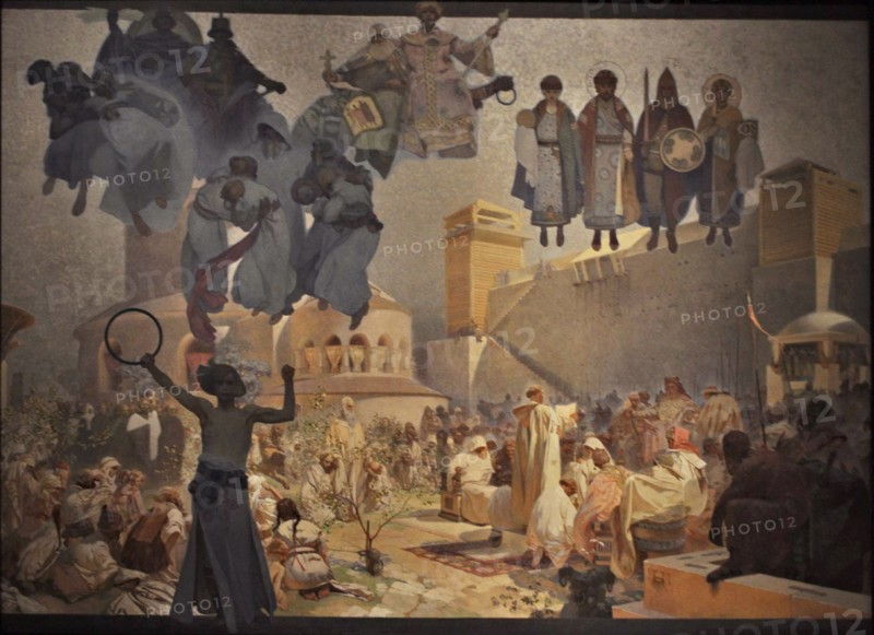 The Introduction of the Slavonic Liturgy (The cycle The Slav Epic). Artist: Mucha, Alfons Marie (1860-1939)