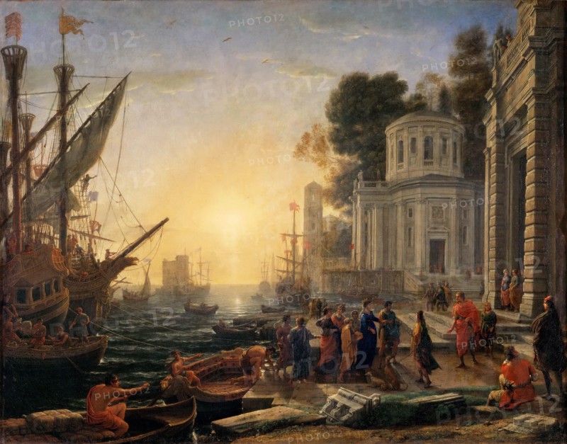 The Disembarkation of Cleopatra at Tarsus. Artist: Lorrain, Claude (1600-1682)